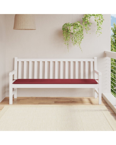 Coussin de banc de jardin rouge bordeaux 180x50x3 cm | Mobilier & Déco