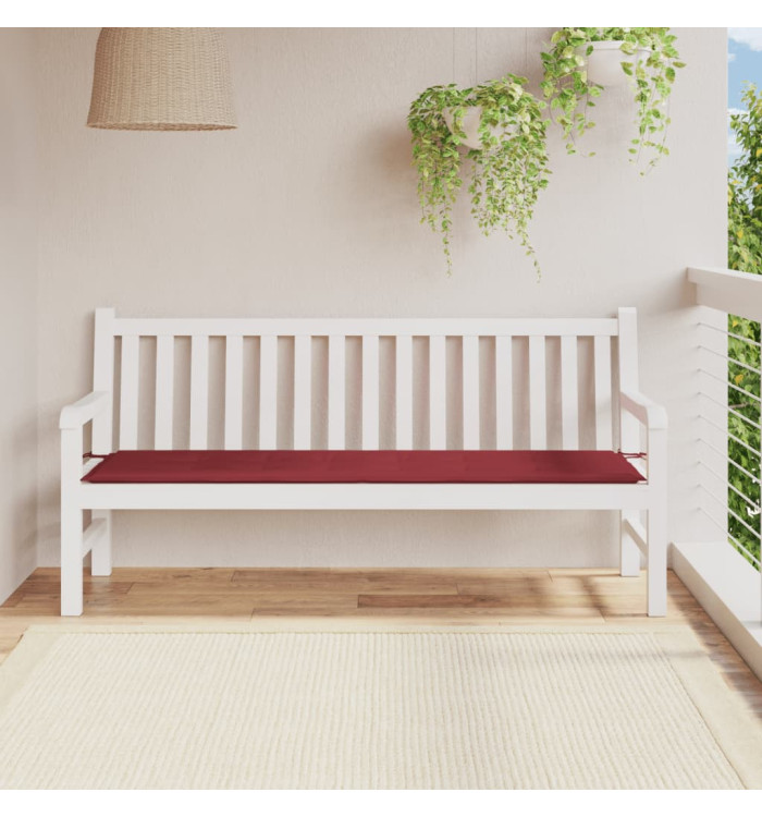 Coussin de banc de jardin rouge bordeaux 180x50x3 cm | Mobilier & Déco