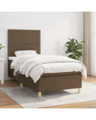 Sommier à lattes de lit avec matelas Marron foncé 100x200 cm | Mobilier & Déco