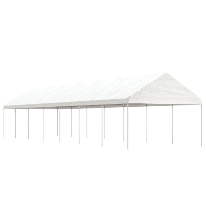 Belvédère avec toit blanc 15,61x4,08x3,22 m polyéthylène | Mobilier & Déco