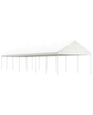 Belvédère avec toit blanc 15,61x4,08x3,22 m polyéthylène | Mobilier & Déco