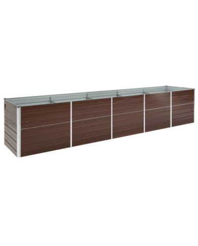 Lit surélevé de jardin Acier galvanisé 400x80x77 cm Marron | Mobilier & Déco