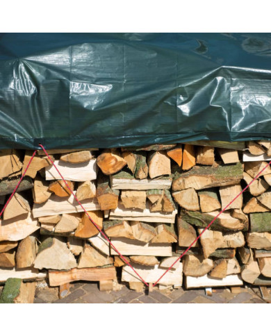 Nature Bâche à bois de chauffage 3x4 m PE Vert | Mobilier & Déco