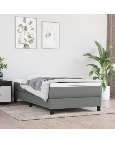 Matelas de lit à ressorts ensachés Gris foncé 90x200x20cm Tissu | Mobilier & Déco