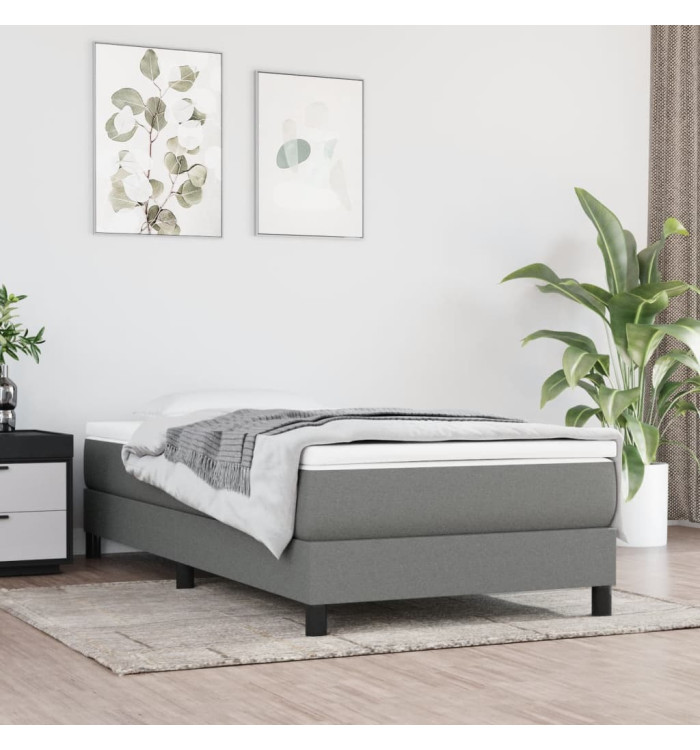 Matelas de lit à ressorts ensachés Gris foncé 90x200x20cm Tissu | Mobilier & Déco