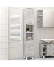 Armoire de salle de bain Gris béton 30x30x179cm Bois ingénierie | Mobilier & Déco