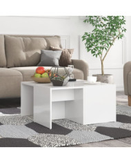 Tables basses 4 pcs blanc brillant 33x33x33cm bois d'ingénierie | Mobilier & Déco