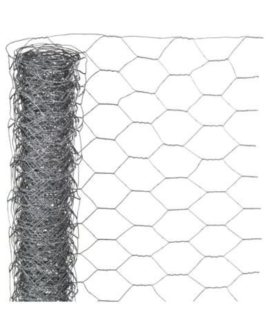 Nature Grillage métallique hexagonal 0,5x2,5 m 25 mm Acier galvanisé | Mobilier & Déco