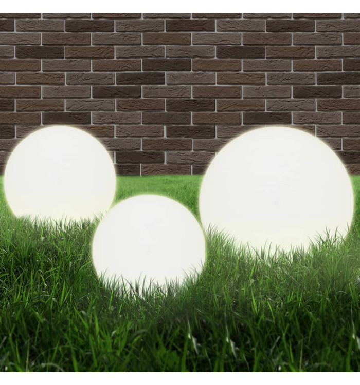 Jeu de lampe boule à LED 3 pcs PMMA sphérique 20/30/40 cm | Mobilier & Déco
