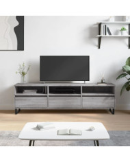 Meuble TV sonoma gris 150x30x44,5 cm bois d'ingénierie | Mobilier & Déco