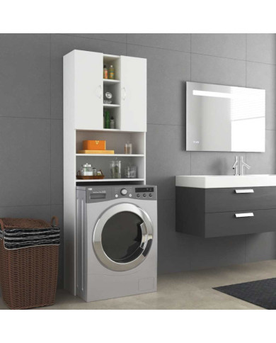 Meuble pour machine à laver Blanc 64x25,5x190 cm | Mobilier & Déco