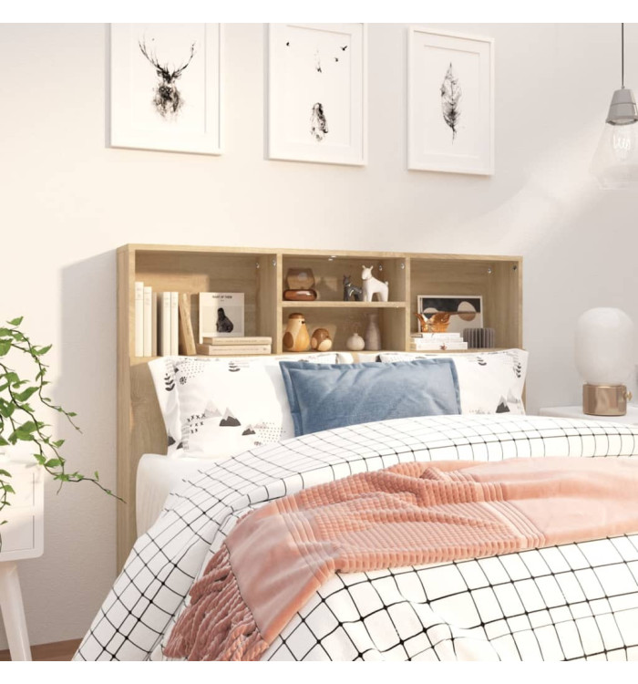 Armoire de tête de lit Chêne sonoma 120x19x103,5 cm | Mobilier & Déco