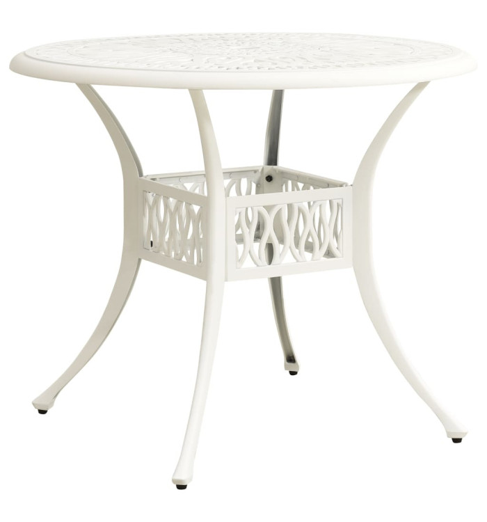 Table de jardin Blanc 90x90x74 cm Aluminium coulé | Mobilier & Déco