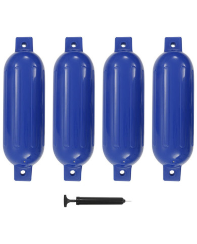 Pare-choc de bateau 4 pcs bleu 51x14 cm PVC | Mobilier & Déco