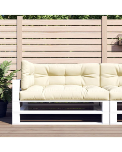 Coussins de palette lot de 3 crème tissu | Mobilier & Déco