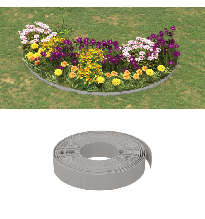 Bordure de jardin Gris 10 m 10 cm polyéthylène | Mobilier & Déco