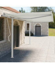 Jeu de poteaux d'auvent blanc 450x245 cm fer | Mobilier & Déco