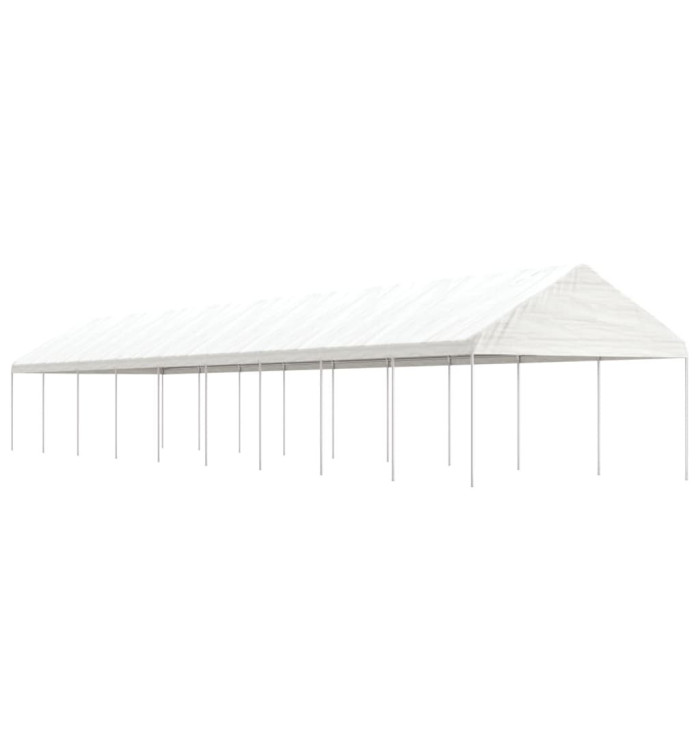Belvédère avec toit blanc 20,07x4,08x3,22 m polyéthylène | Mobilier & Déco