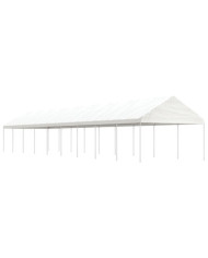 Belvédère avec toit blanc 20,07x4,08x3,22 m polyéthylène | Mobilier & Déco