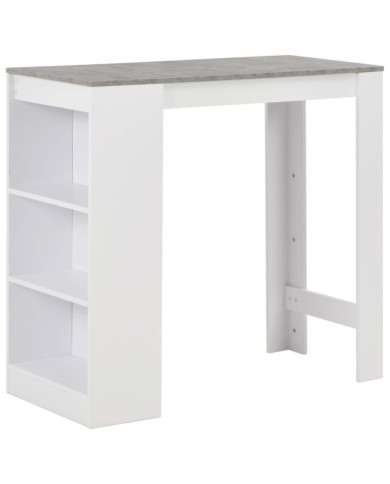 Table de bar avec étagère Blanc 110x50x103 cm | Mobilier & Déco