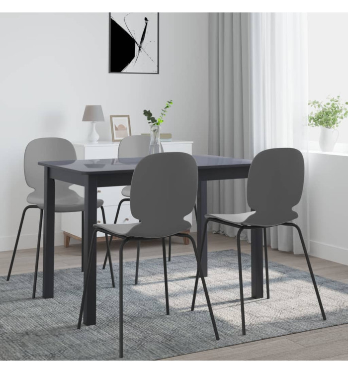 Table de salle à manger Noir 114x71x75 cm Bois d'hévéa massif | Mobilier & Déco