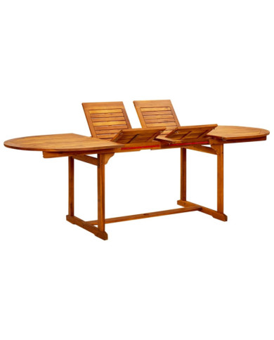 Table à dîner de jardin (160-240)x100x75cm Bois d'acacia massif | Mobilier & Déco