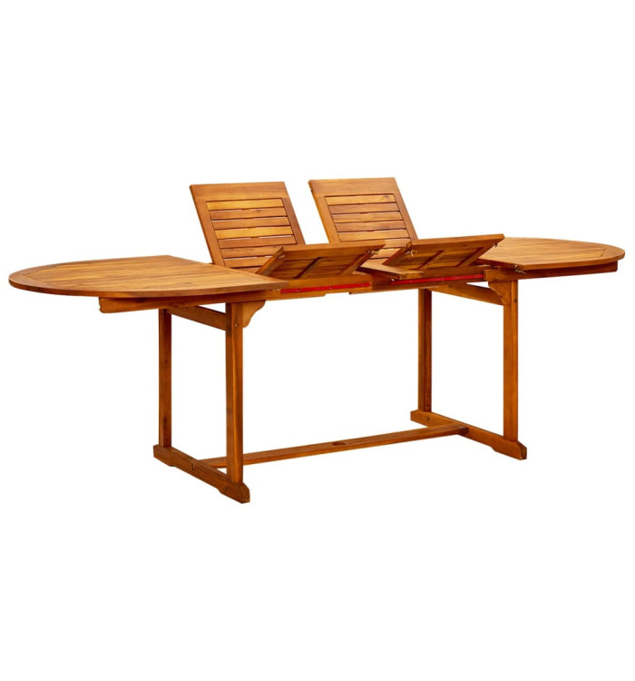 Table à dîner de jardin (160-240)x100x75cm Bois d'acacia massif | Mobilier & Déco