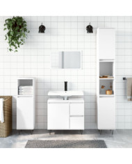 Ensemble de meubles salle de bain 3 pcs blanc bois d'ingénierie | Mobilier & Déco