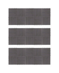 Carreaux de terrasse 30pcs Délavage gris 30x30 cm Acacia solide | Mobilier & Déco