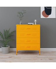 Commode Jaune moutarde 80x35x101,5 cm Acier | Mobilier & Déco