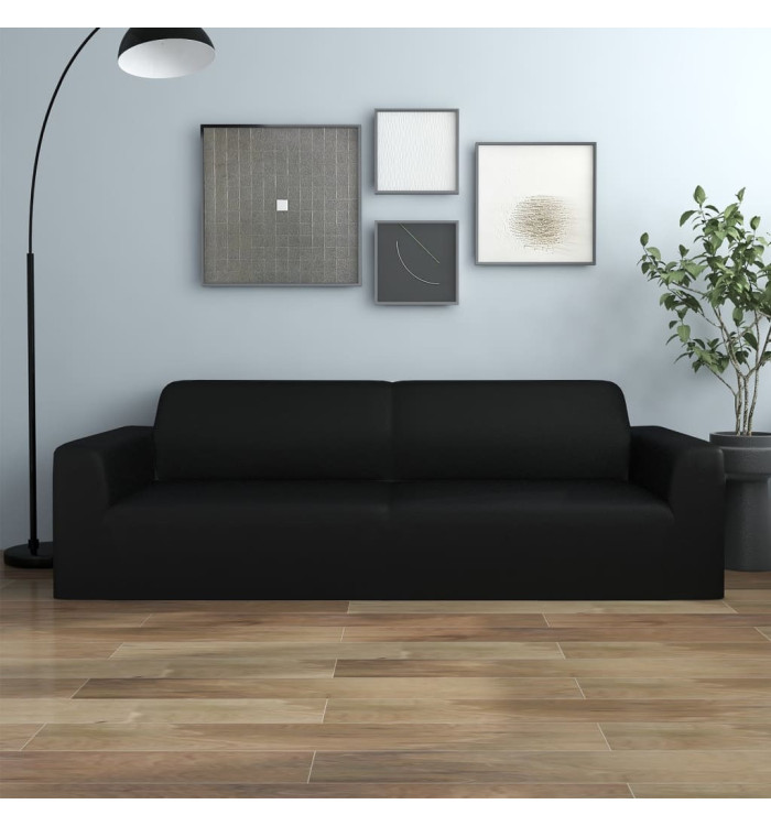 Housse extensible de canapé 2 places Crème Jersey de polyester | Mobilier & Déco