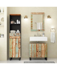 Ensemble de meubles de salle de bain 3 pcs bois massif récupéré | Mobilier & Déco