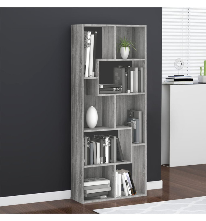 Bibliothèque Sonoma gris 67x24x161 cm Bois d'ingénierie | Mobilier & Déco