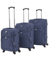 Jeu de valises souples 3 pcs Bleu marine | Mobilier & Déco