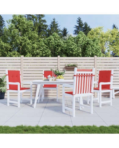 Coussins de chaise de jardin à dossier bas lot de 4 rouge | Mobilier & Déco
