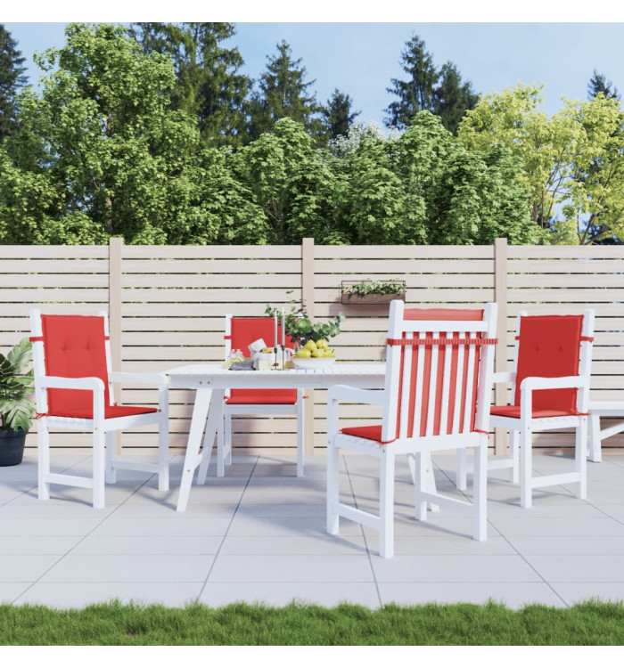 Coussins de chaise de jardin à dossier bas lot de 4 rouge | Mobilier & Déco