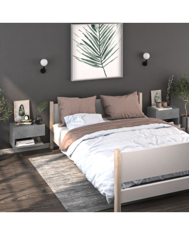 Tables de chevet murales 2 pcs Gris béton | Mobilier & Déco