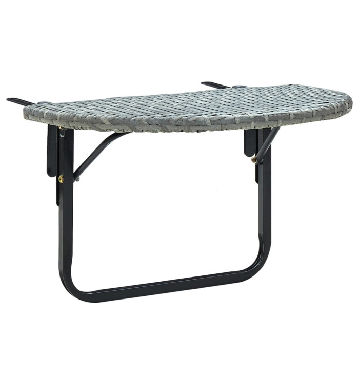 Table de balcon Gris 60x60x40 cm Résine tressée | Mobilier & Déco