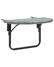 Table de balcon Gris 60x60x40 cm Résine tressée | Mobilier & Déco
