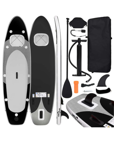Ensemble de planche SUP gonflable Noir 300x76x10 cm | Mobilier & Déco