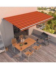 Auvent manuel rétractable 600x350 cm Orange et marron | Mobilier & Déco