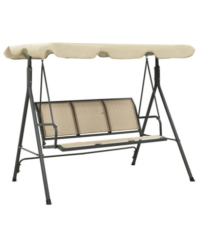 Balancelle de jardin avec baldaquin Anthracite et sable | Mobilier & Déco
