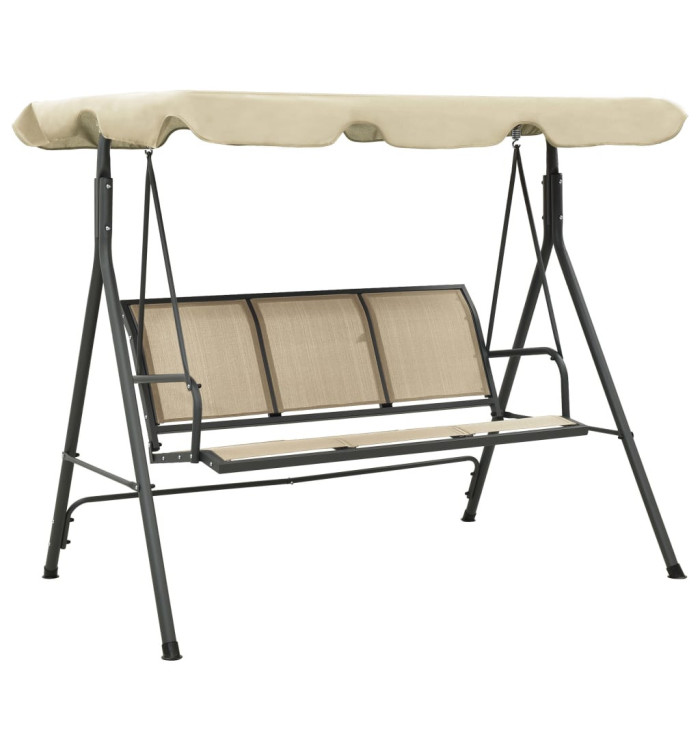 Balancelle de jardin avec baldaquin Anthracite et sable | Mobilier & Déco