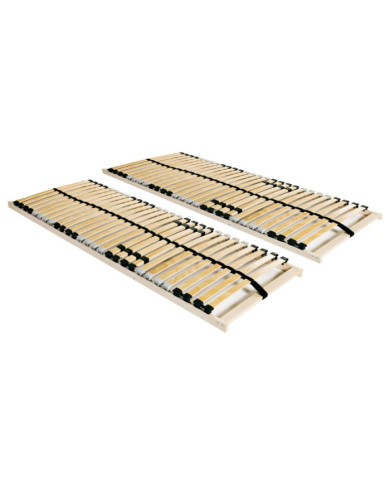 Sommiers à lattes sans matelas 2 pcs avec 28 lattes 80x200 cm | Mobilier & Déco