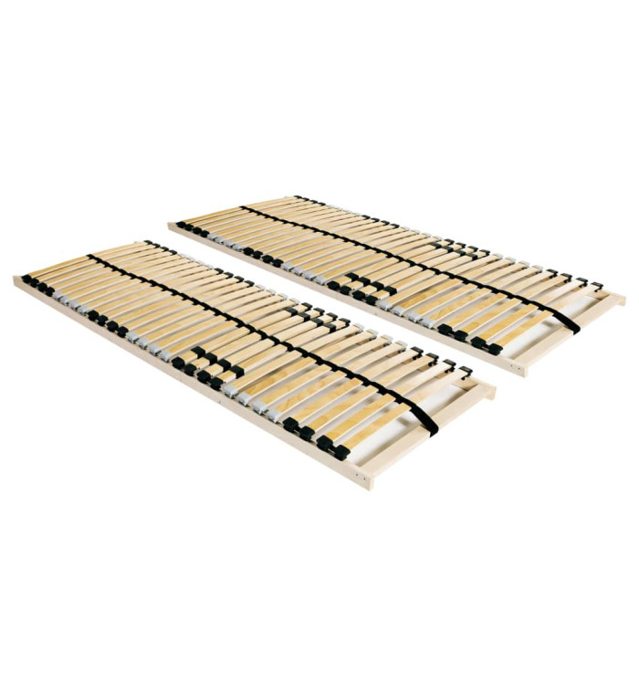 Sommiers à lattes sans matelas 2 pcs avec 28 lattes 80x200 cm | Mobilier & Déco