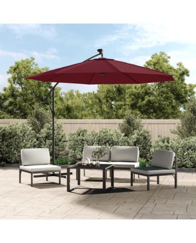 Tissu de remplacement pour parasol déporté bordeaux rouge 300cm | Mobilier & Déco