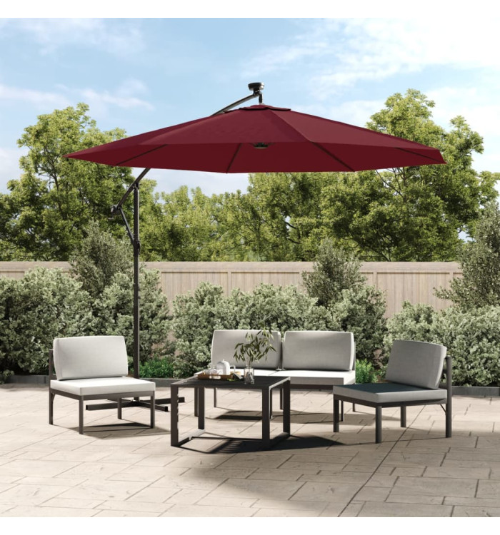 Tissu de remplacement pour parasol déporté bordeaux rouge 300cm | Mobilier & Déco