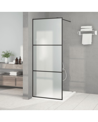 Paroi de douche Noir 80x195 cm Verre ESG dépoli | Mobilier & Déco
