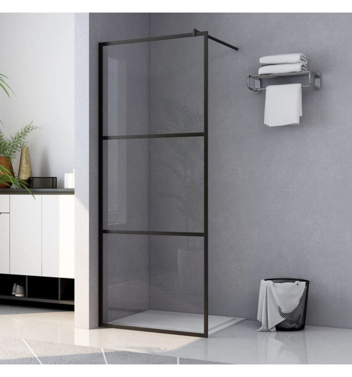 Paroi de douche à l'italienne à verre ESG Noir 90x195 cm | Mobilier & Déco