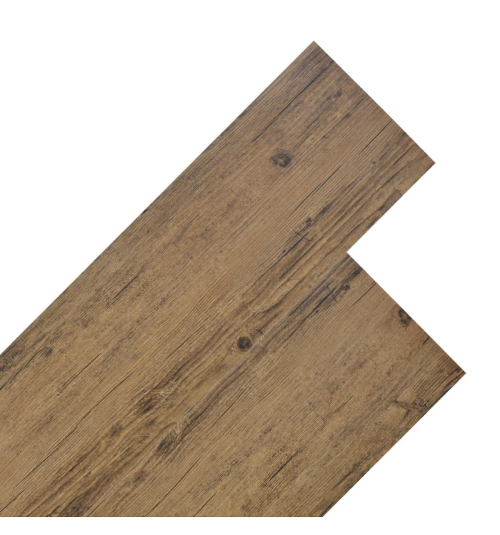 Planches de plancher PVC Non auto-adhésif 5,26 m² Marron noyer | Mobilier & Déco